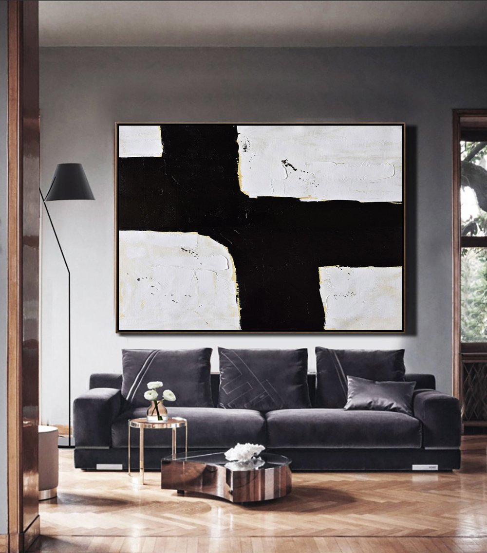 Horizontal Palette Knife Minimalist Art #C32Z